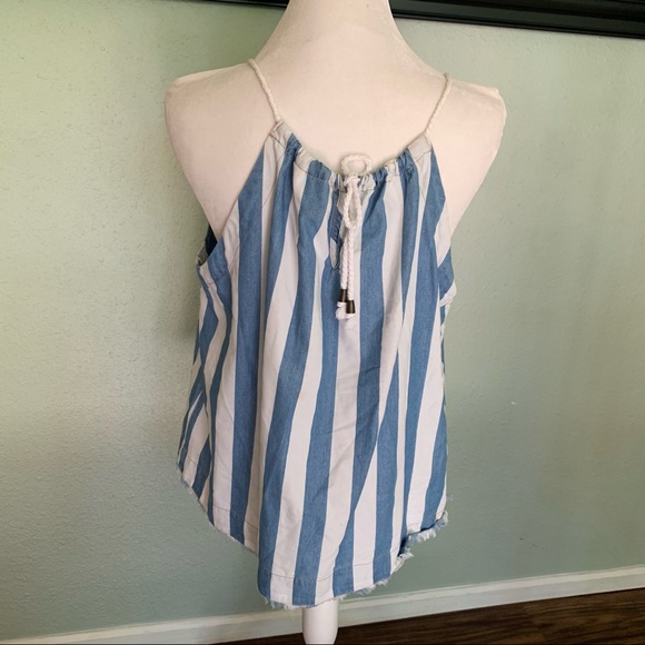 Mauve white and blue striped top - Picture 5 of 10